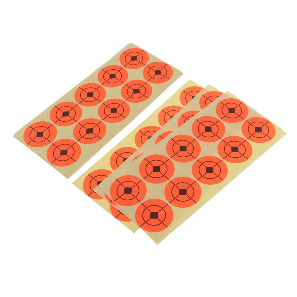 250pcs 4cm Round Fluorescent Orange Target Stickers Adhesive Target