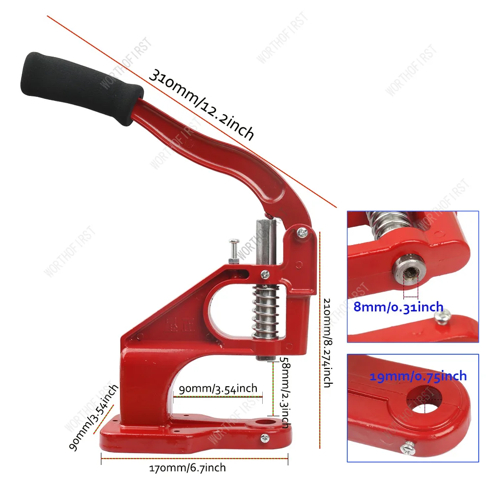 Aluminium handpons persmachine en stalen matrijzen voor drukknopen oogje doorvoertule parel klinknagel jeans knop mal naaien accessoire