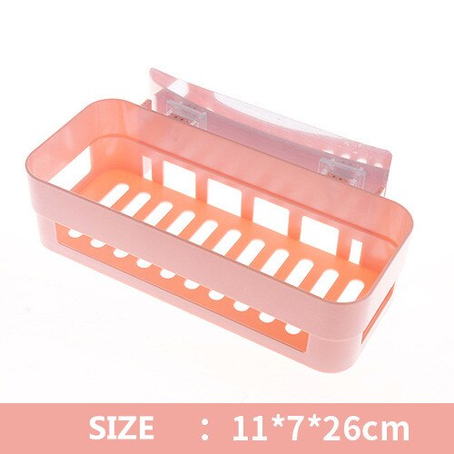 Mensola per bagno portaoggetti per bagno adesivo cucina decorazione per la casa mensola per doccia ad angolo scaffale per cremagliera accessori per appendere: rettangolo rosa