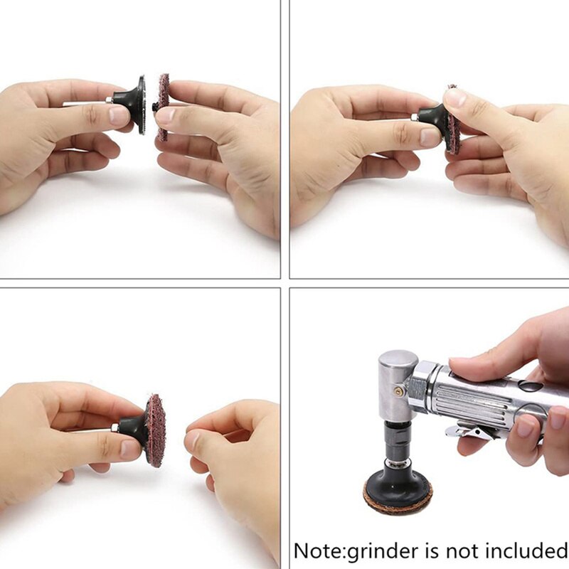 46PCS Sanding Discs Set Roll Lock Surface 3 Colors 50mm Burr Polishing Disc Sandpaper Quick Change Disc for Rotary Tools