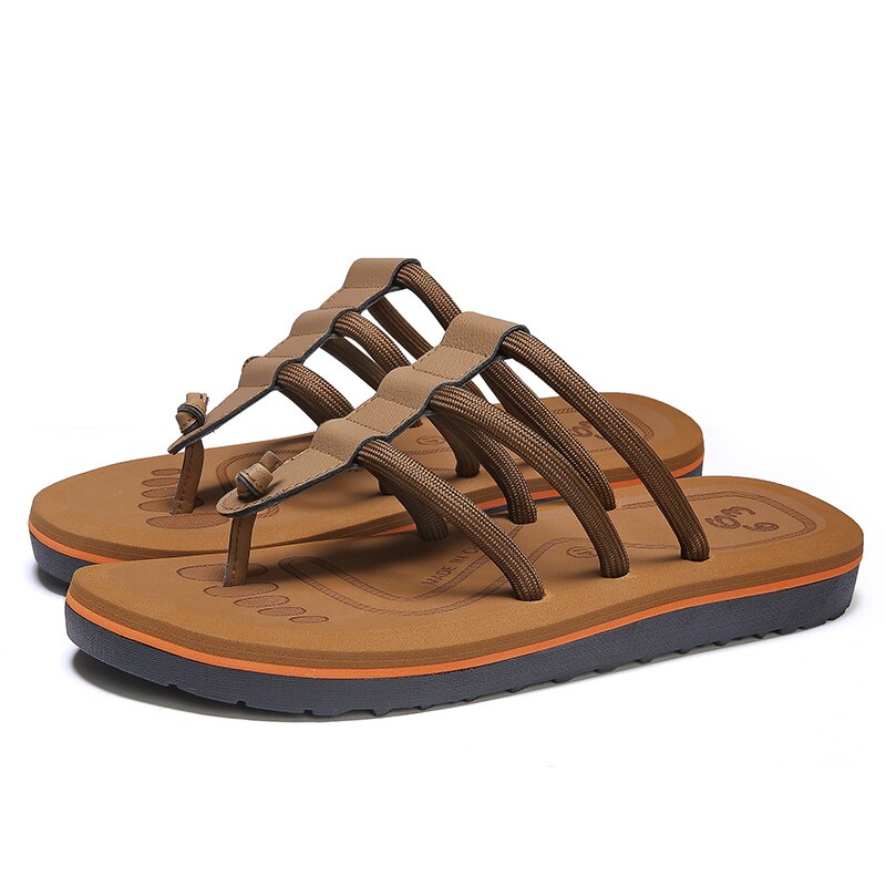 Sommer Individualität Männer lässig Sandalen Trend draussen EVA kippen floppen Licht Komfortable Nicht-Unterhose schwer-Tragen Strand schuhe: Kakifarbig / 10