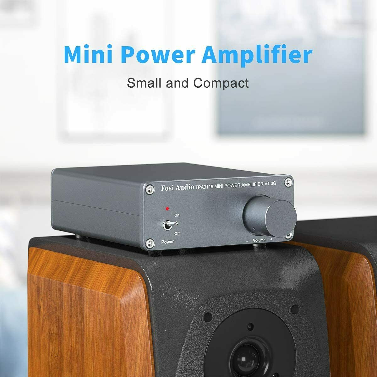 Fosi Audio 2 Channel TPA3116D2 Stereo Audio Class D Amplifier 50W X 2 - V1.0 Power Amplifier For Home Passive Speakers