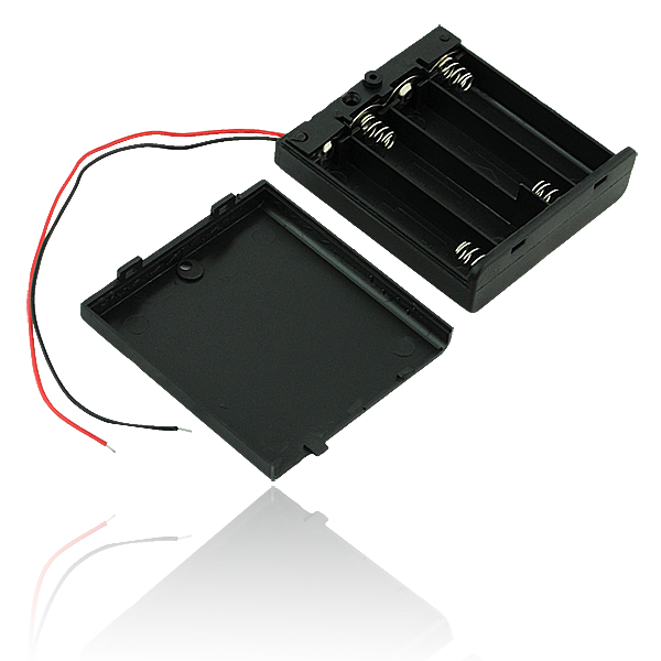 2x 3x 4x AA Battery Holder Case Storage Box With ON/OFF Switch Lid Cover Leads Wire Cable For 2 3 4 Pcs AA Rechargeable Battery: 4x AA