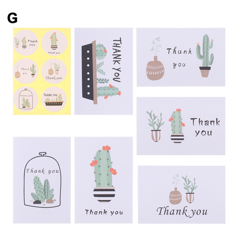 Cartes de remerciement en feuille d'or, lot de 4/6 cartes d'invitation à motifs floraux avec enveloppes, autocollants vierges, cartes postales pliantes: 6Pcs-G