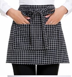 Restaurant kitchen food service cotton long apron for waiter waitess chef apron cook apron: short black