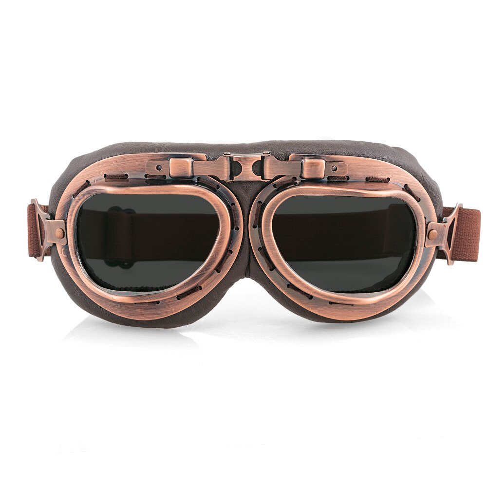 Retro Motorcycle Goggles Bril Vintage Moto Classic Goggles Voor Harley Steampunk Atv Bike Koperen Helm: Smoke