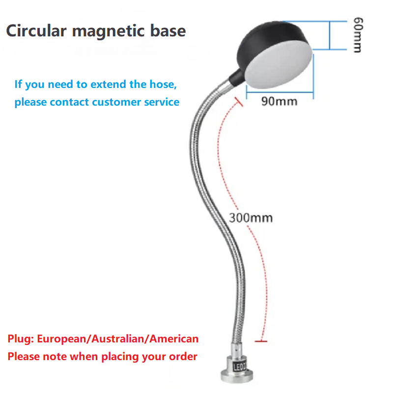 Lampe de travail LED pour Machine-outil, Base magnétique, Machine à coudre, tour, équipement CNC, éclairage de bureau, lumière vive 220V-110V: Jaune chaud