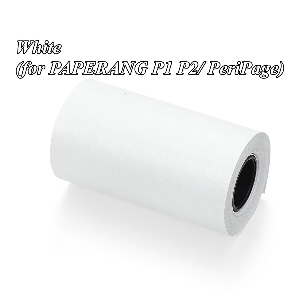 1 Roll Colorful Printer Sticker Non-adhesive Thermal Paper Direct Thermal Paper P1/P2 57*30mm For PAPERANG/ PeriPage Printer: White