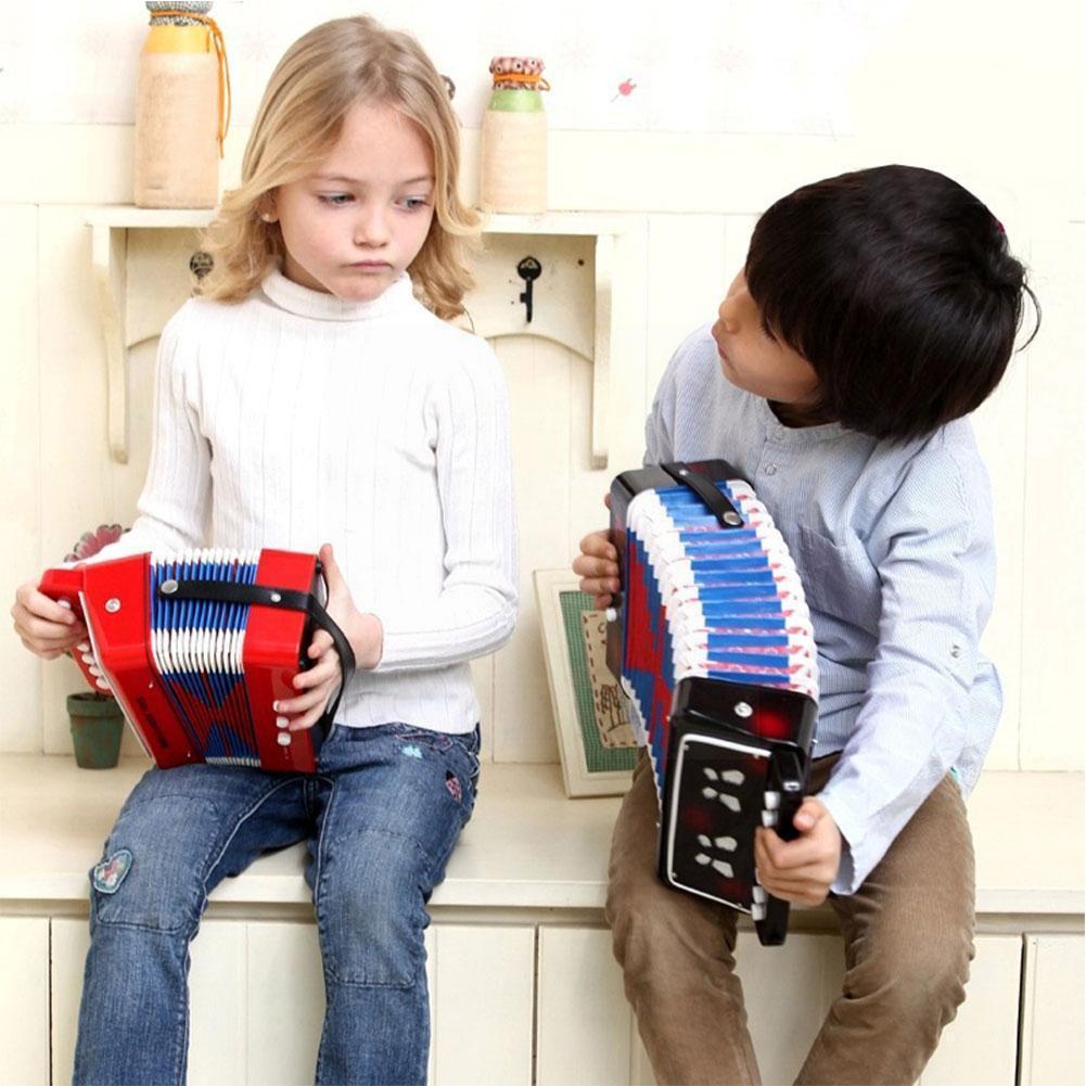 7 Keys 3 Buttons Mini Accordion Musical Instrument Children Kids Educational Birthday Accordion For Beginners Portabl M5g6