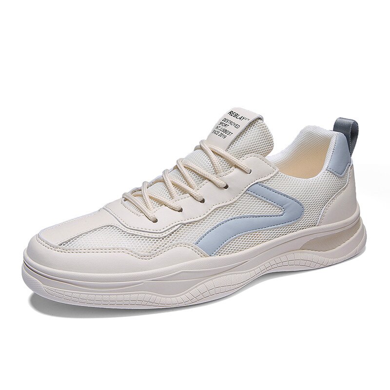 mesh breathable sports shoes men trend casual men's shoes men's comfortable breathable shoes mens casual sneakers: Gray / 7.5