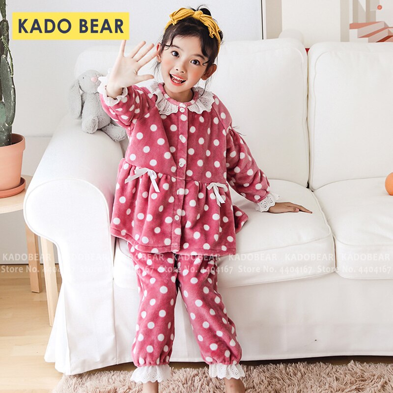 Pyjama de noël en flanelle pour enfants | Ensemble de pyjama de princesse, vêtements de nuit en peluche, fourrure d'hiver, pour tout-petits de filles