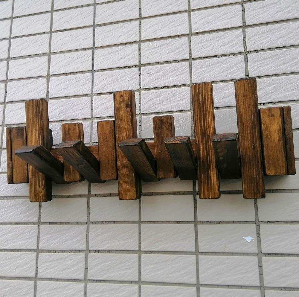 Wooden Wall Hook Coat Rack Wall Hanging Rack Solid Wood Storage Rack Rustic Wood Hanger Housewarming