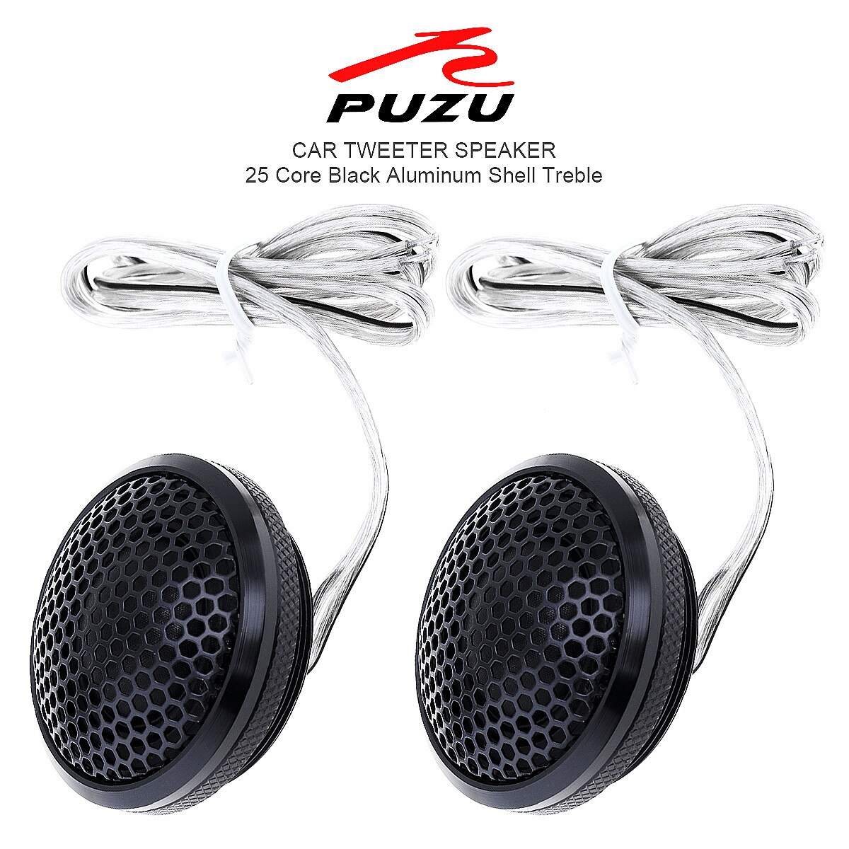 PZ-B25 2 Stuks Black 120W Aluminium Shell Transparante Zijde Stretch Film Hifi Luidsprekers Auto Radio Stereo Speaker Voor Auto &#39;S