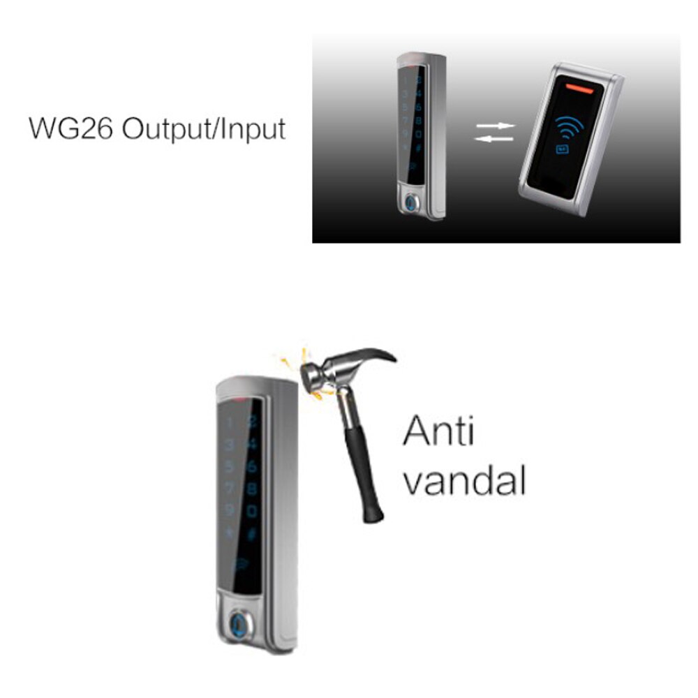 RFID Touch Keypad Access Control System Door Lock 125KHz EM Card Waterproof Metal Touch outdoor RFID Access Control T2