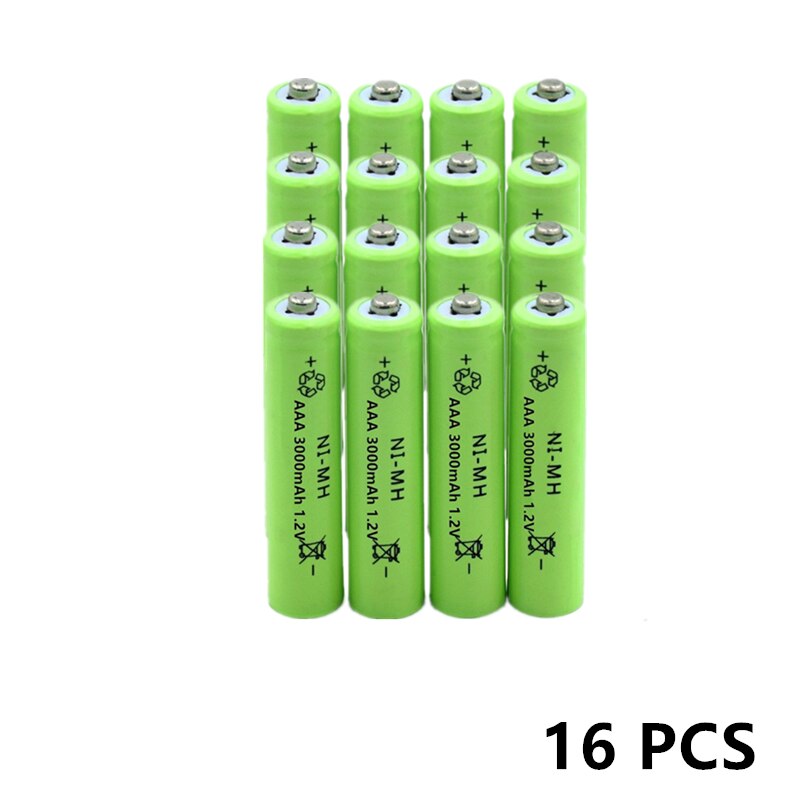 40 PCS 3000mah 1.2V AAA Battery NIMH AAA low self discharging Rechargeable battery AAA batteries for flashlight toys: 16 PCS battery