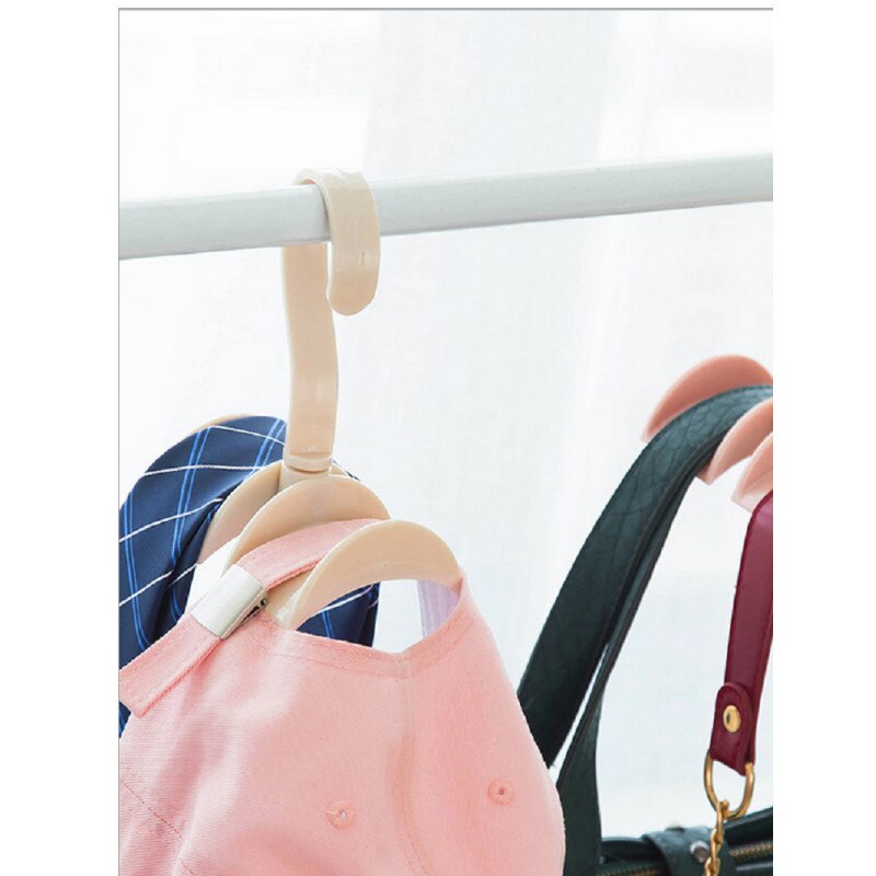 Elke hoek rotatie kast organizer staaf hanger handtas opslag portemonnee hangrek houder haak tas kledinghanger: Beige