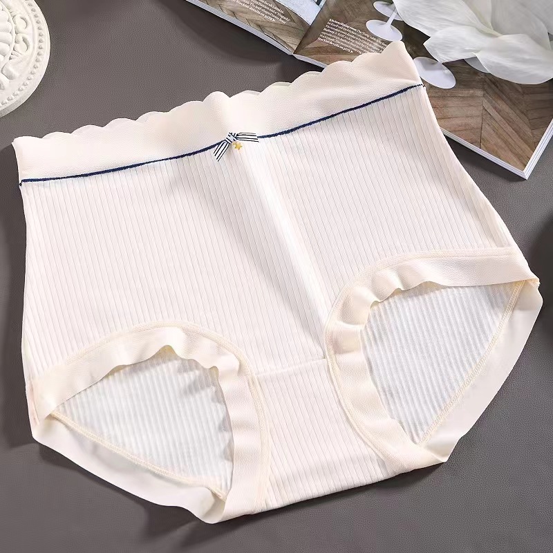 Bragas de algodón de Xl-XXXL, ropa interior de talla grande para mujer, calzoncillos sin costuras de cintura alta, bragas de encaje sexis, lencería femenina: XXXL / Castaño