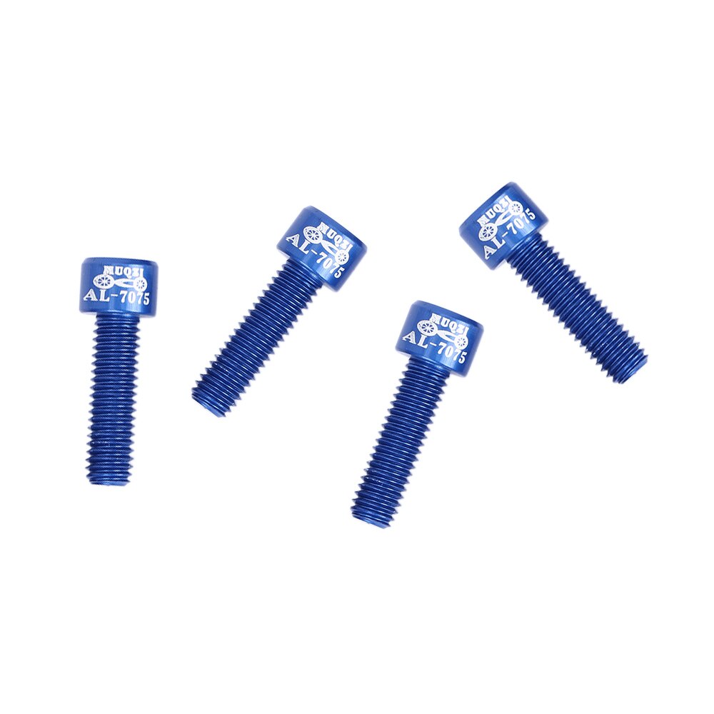 4 stks/set 7075 Aluminium M5 * 17 MM Fiets Stuurpen Schroeven Bolt Bergweg Vouwfiets Handvat Riser schroef: blue