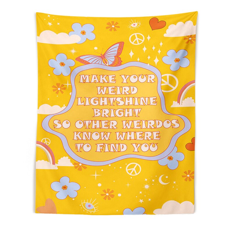 Tapiz de sol Retro para colgar en la pared, tela de pared estética Vintage de 80s y 70s, flores, decoración Hippie, sala de estar, dormitorio, estampado bohemio: 5