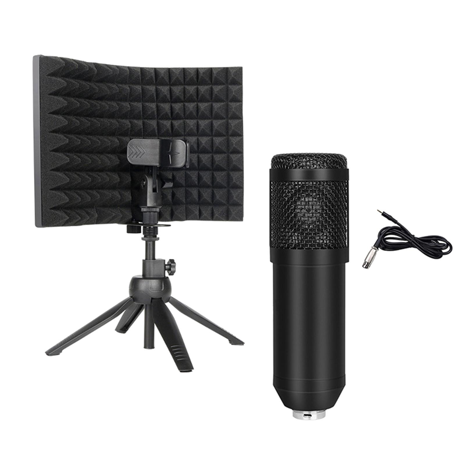 Professionele Studio Recording Condensator Microfoon Bundel Cardioid Mic Opvouwbare Pc W/Drie-Deur Isolatie Shield Voor Computer: XLR Line