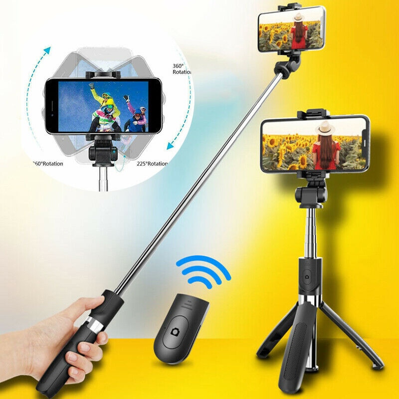 3 In 1 Draadloze Selfie Stok Statief Uitschuifbare Telescopische Telefoon Stand + Remote Zwart/Wit H-Best