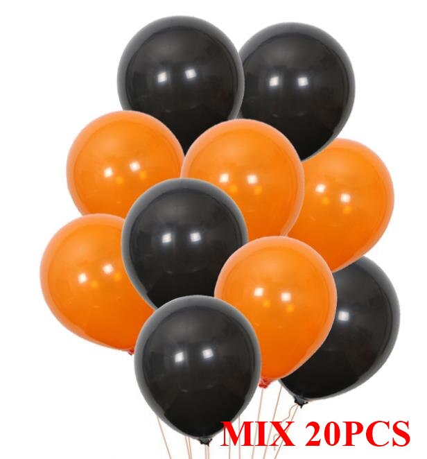 Happy halloween dag 16inch brief alfabet folie ballon orange zwarte stip latex ballon halloween dag party decoratie: E