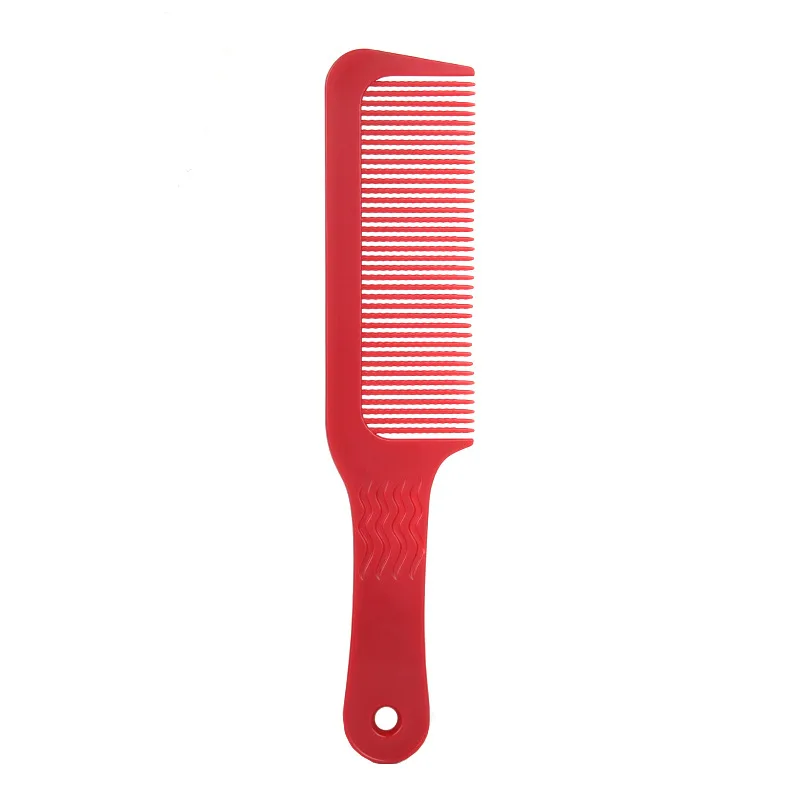 Peine de corte de cabeza plana para hombre, peine de corte de pelo antiestático, cepillo de corte de pelo de dientes anchos, accesorios profesionales para peluquero y salón, 1 ud.: Gris