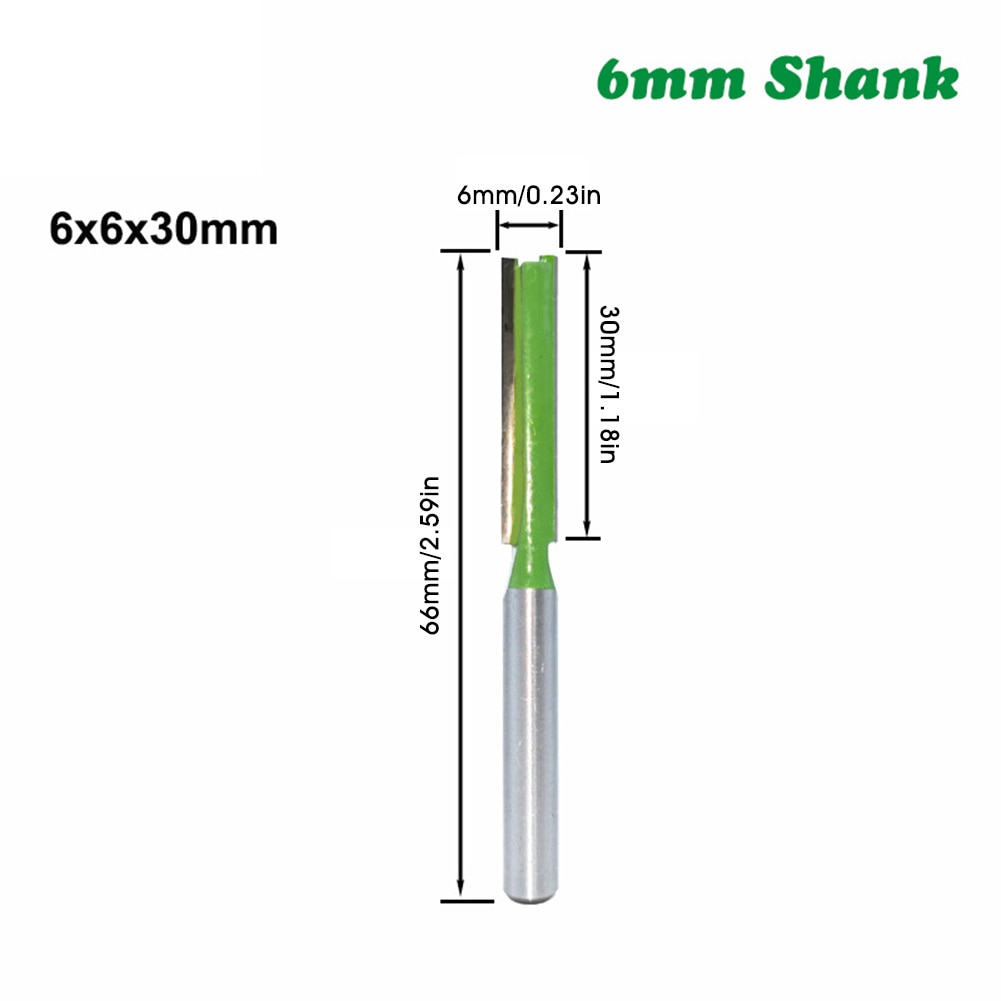 7Pcs/Set Flush Trim Bit 1/4" Shank Single/Double Flute Straight Router Bits Tungsten Blades Woodworking Home Tools