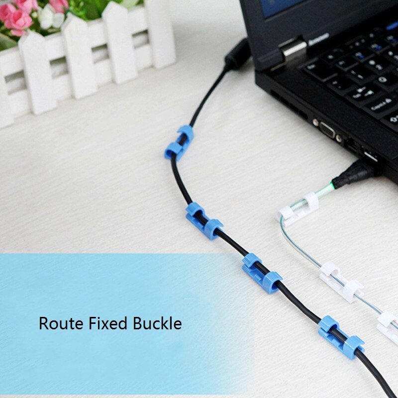 Abs 20pc desktop wall wire fixing wire spænde line spænde rute fast spænde kabelclips