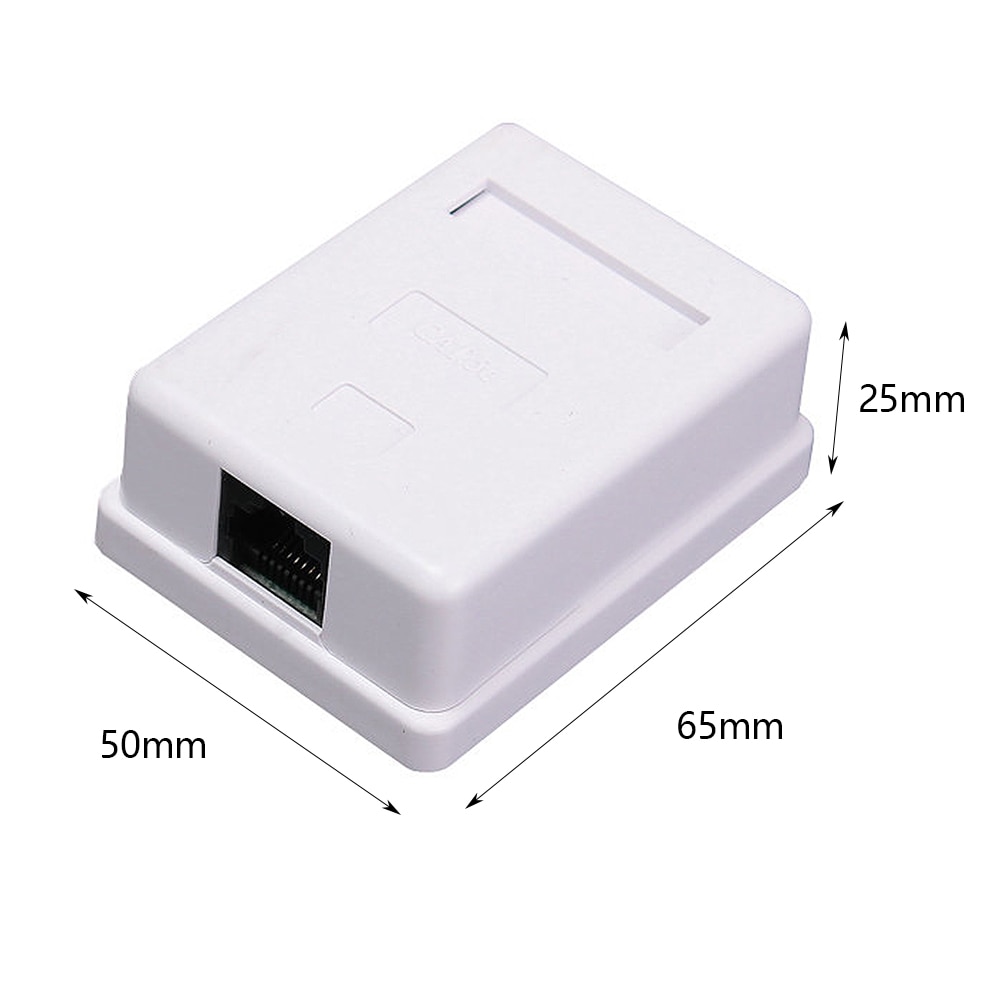 RJ45, sin blindaje, conectores de red de unión de módulo de información, caja Ethernet blanca, Cable de extensión de escritorio de un solo puerto