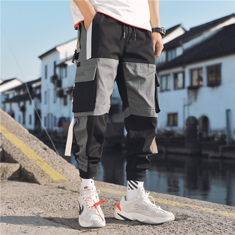 Heren cargo harembroek met meerdere zakken hiphop casual heren trainingsbroek joggingbroeken broeken harajuku hipster streetwear broeken