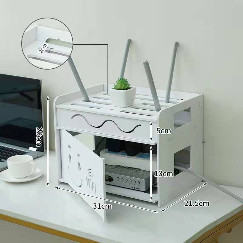 Wifi Router Regal Lagerung Boxen Große Kapazität Kabel Energie Plus Draht Halterung Lagerung Kasten Holz-Kunststoff Zauberstab Regal Stecker halterung
