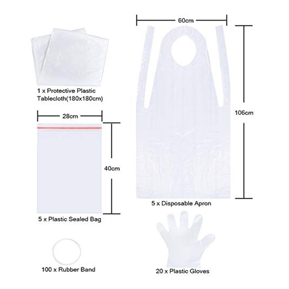 131PCS Tie-dye Kit T-Shirt Fabric Tie-dye Tools Kits With Wood Chips Rubber Bands Gloves Aprons Tools Tie-dye Kit For Kids Adult