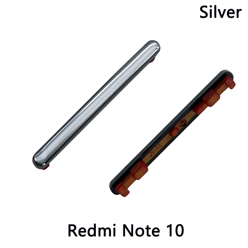 Dla Xiaomi Redmi Note 9S boczny przycisk głośności + włącznik/wyłącznik boczny zestaw dla Xiaomi Redmi Note 10 Pro boczny przycisk głośności: Note 10 Silver