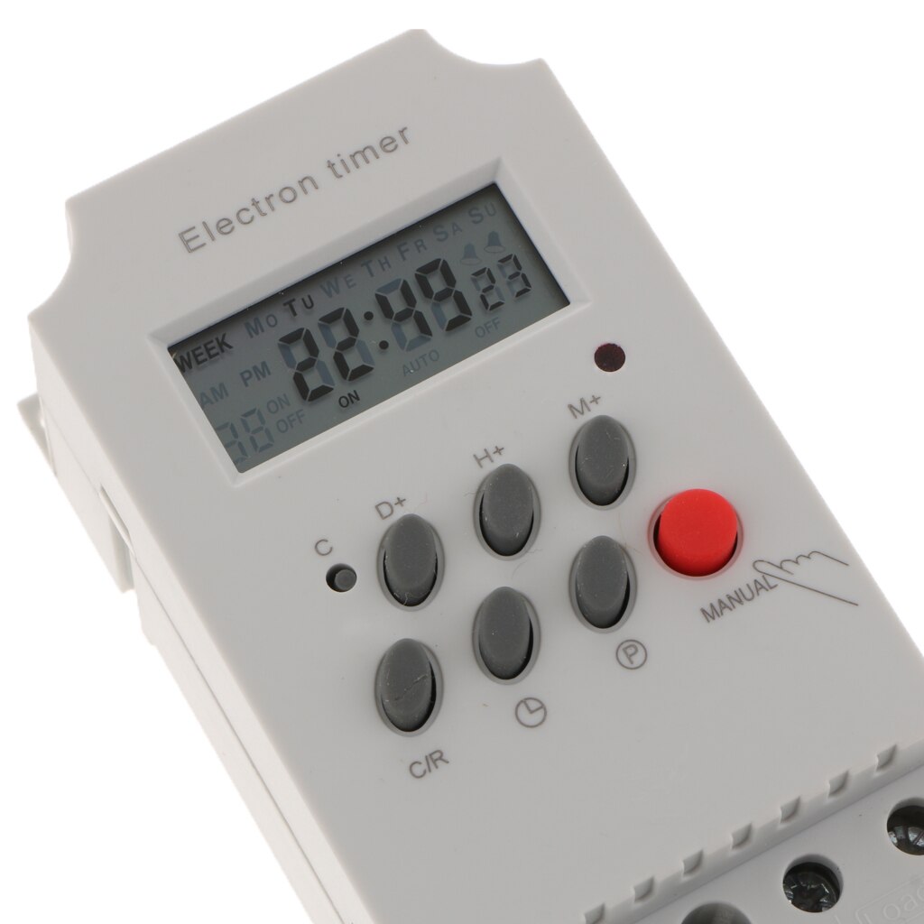 AC220-240V High Power LCD Display Programmable Digital Timing Switch Relay Time Controller Switch, Panel Mounted