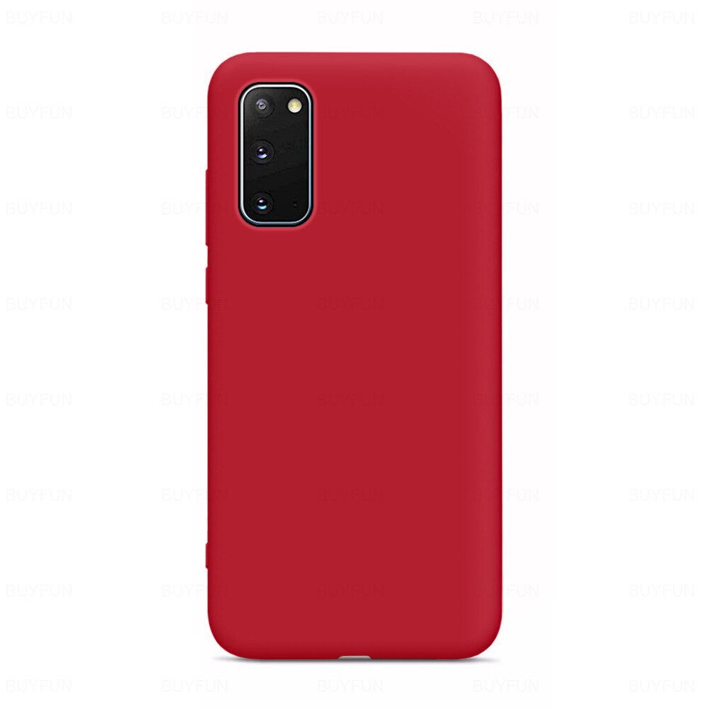 Custodia in Silicone liquido colorato per Samsung Galaxy S20 FE 5G S20fe S 20FE S 20 Fan Edition 6.5 "Cover morbida antiurto per telefono Coque: AABD / red