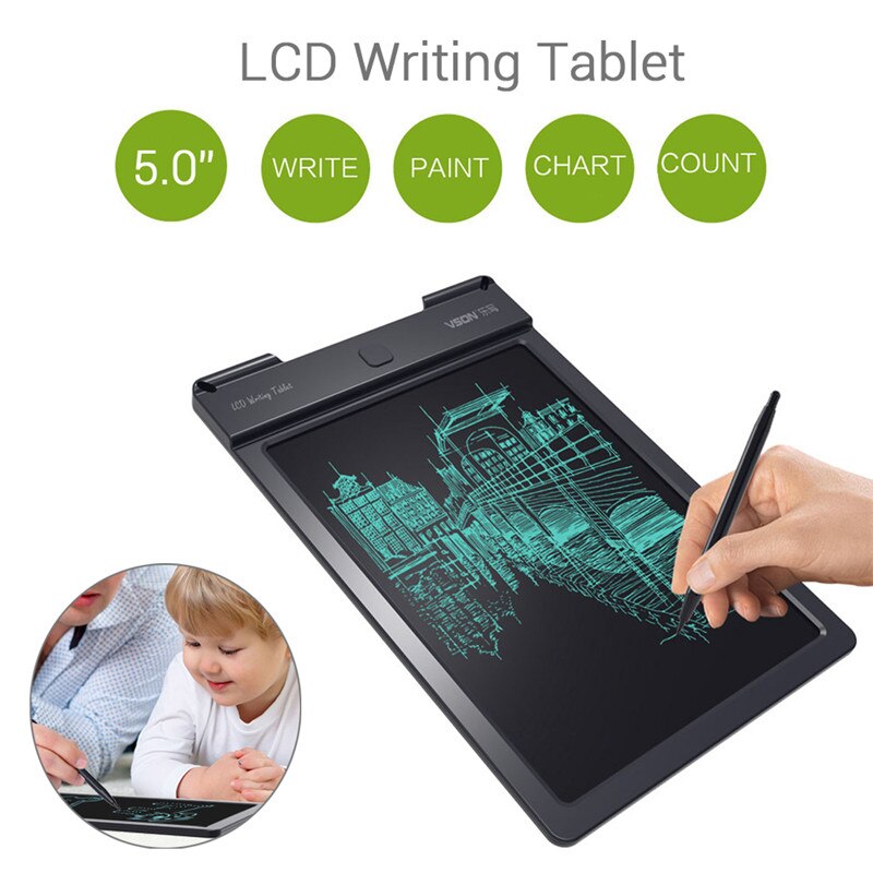 Mini 5" LCD Electronic Writing Tablet Digital Drawing Handwriting Pad Graphic Notepad Panel for Kids Education/Schedule Record