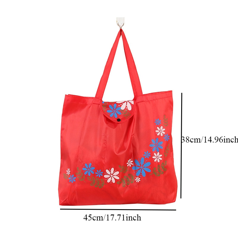Sac à provisions d'impression de fleur pliant le sac à main réutilisable portatif de tissu d'oxford réutilisent les sacs d'épicerie d'organisation à la maison
