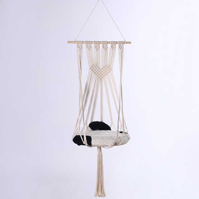 Macrame Handgemachte Webart Hängematte Für Katze Und Kleine Haustier Dekoration Hängen Zauberstab Schaukel Baumwolle Netz Tasche Bett Boho Hause Haustier Nest Dekor: S72 Liebe