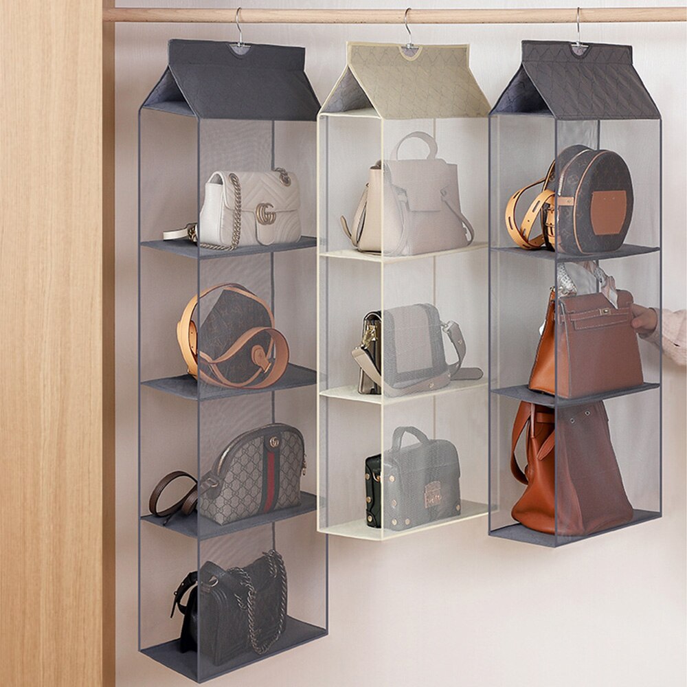 Bedroom Organization Foldable Purse Storage Bag Three-dimensional Door Wardrobe Closet Hanger Hanging Handbag Organizer