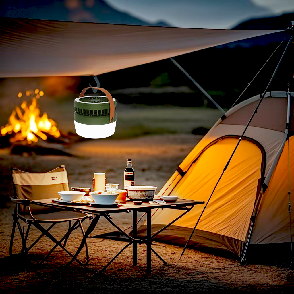 4 lichtmodi Outdoor zonne-ventilator Lantaarn Campingverlichting 2-in-1 met ophangen voor stroomuitval Noodoverleving Reisavontuur