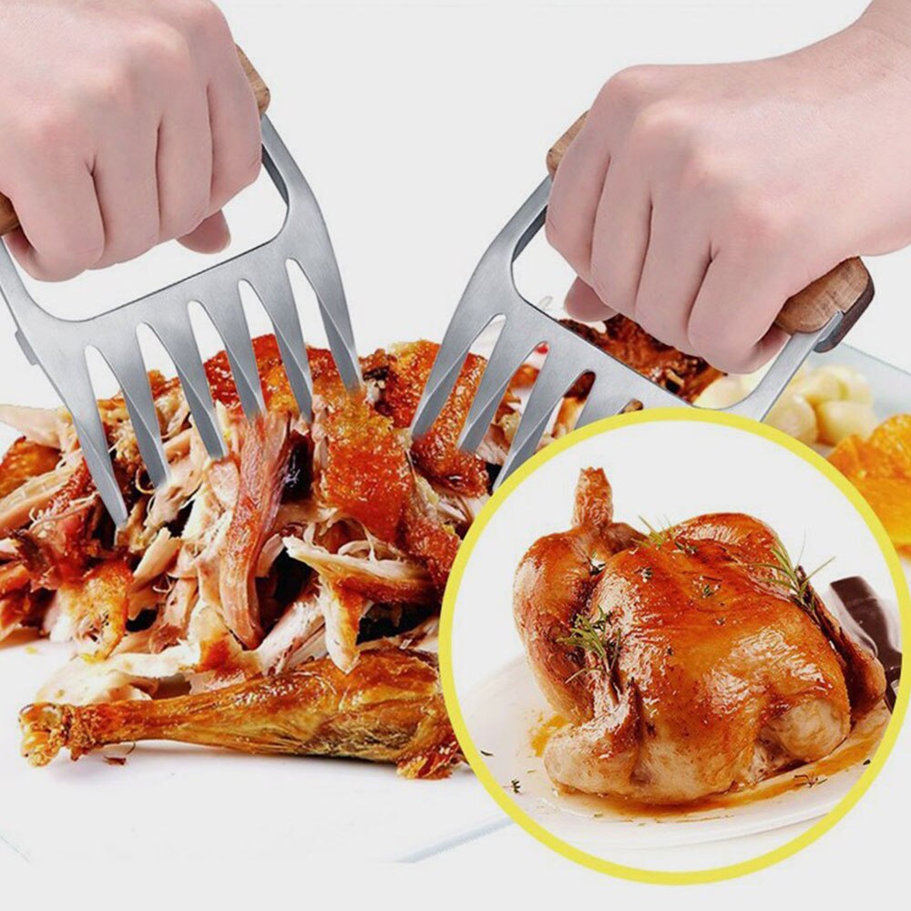 Séparateur de viande pour barbecue, 2 pièces, manche, griffes, viande coupée, essentiel pour BBQ, porc, lames Ultra tranchantes, résistant à la chaleur