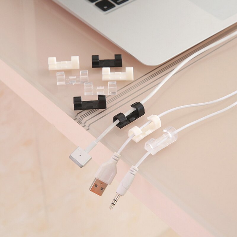 10 Pcs Kabelhaspel Clip Lijm Charger Sluiting Bureau Draad Cord Oortelefoon Telefoonlijn Stropdas Fixer Organizer Auto Muur Klem houder