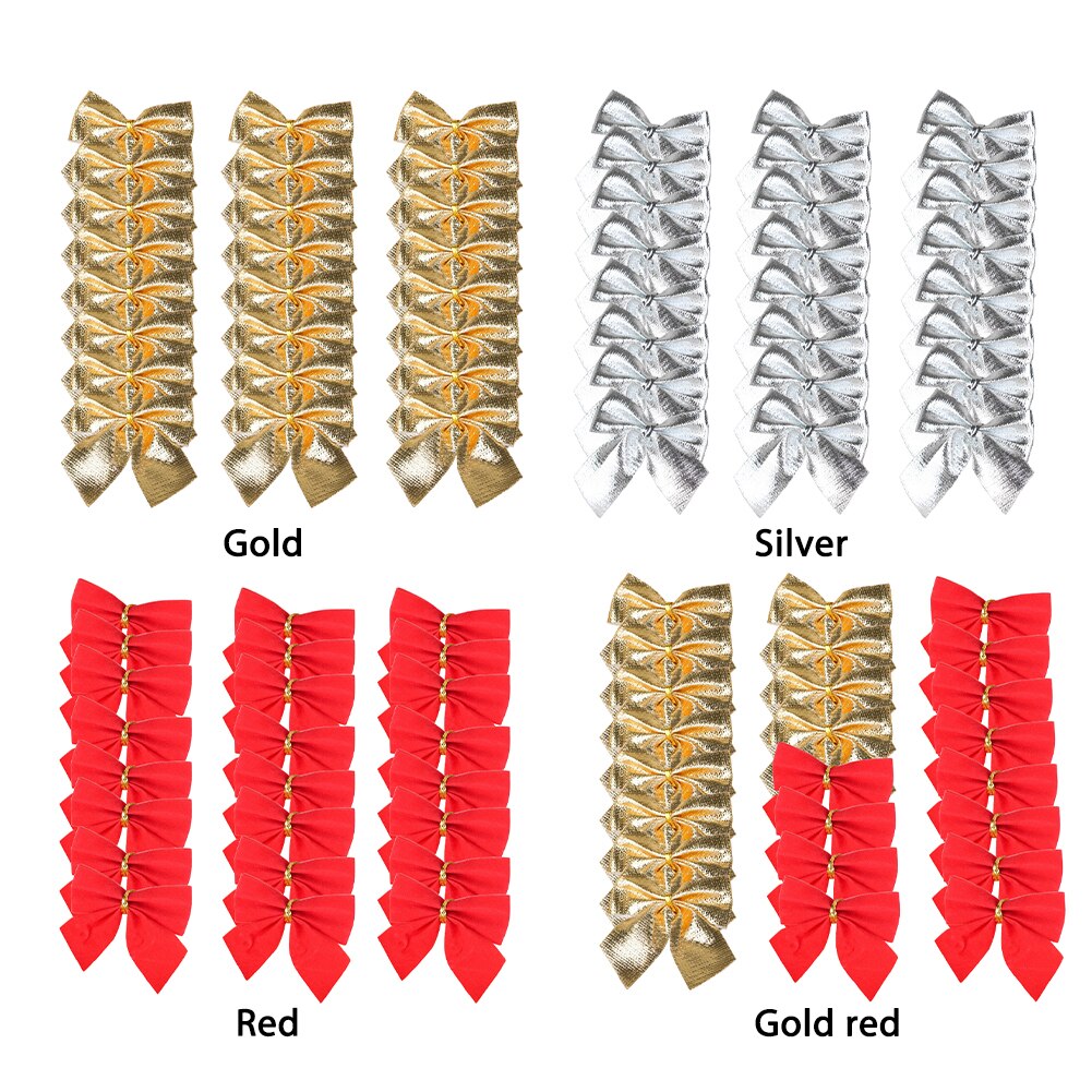 24 stuks mooie strik kerstversiering kerstboomdecoratie festival feest huis strikken kerstballen kerstballen jaardecoratie