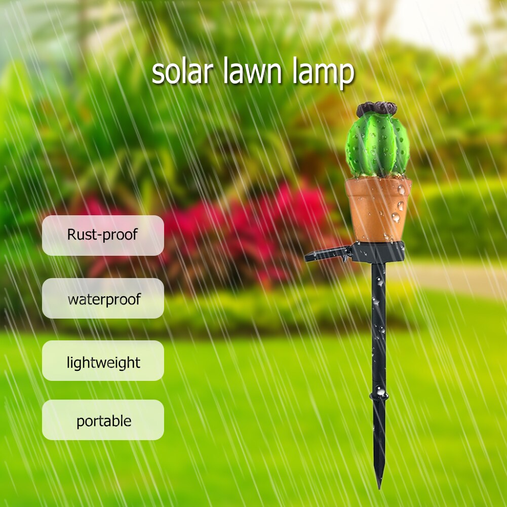 Led Zonne-energie Lamp IP65 Waterdichte Cactus Licht Sensor Controle Spike Licht Voor Outdoor Tuinpad Straat Binnenplaats Verlichting
