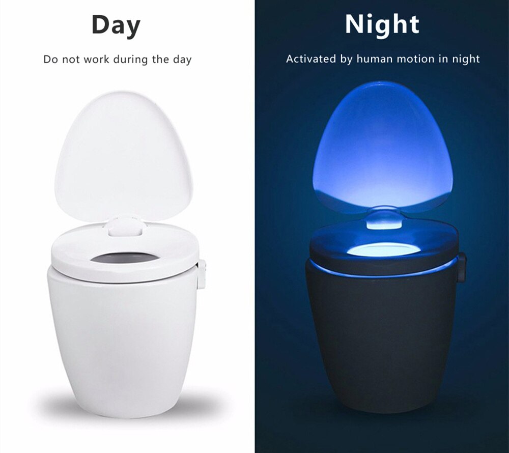 10PCS 8Color Motion Sensor LED Light Bowl Human Body Induction Toilet Light Night Glow Bowl Illumibowl Potty Backlight Seat Lamp