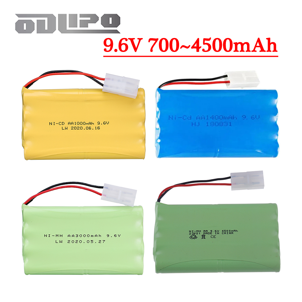 9.6V 700/1000/1400/1800/2400/2800/3000/4500mAh Battery for RC toys Cars Boat Tank Truck Train AA Ni-Cd Ni-MH 9.6v Battery Group