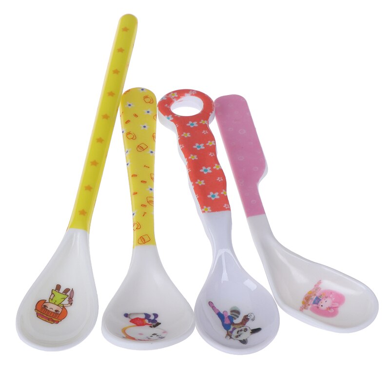 Baby Spoon Feeding Training Kids Infant Toddler Scoop Cutlery Tableware Food Bend Head Curved Utensils Children Learning Supplie