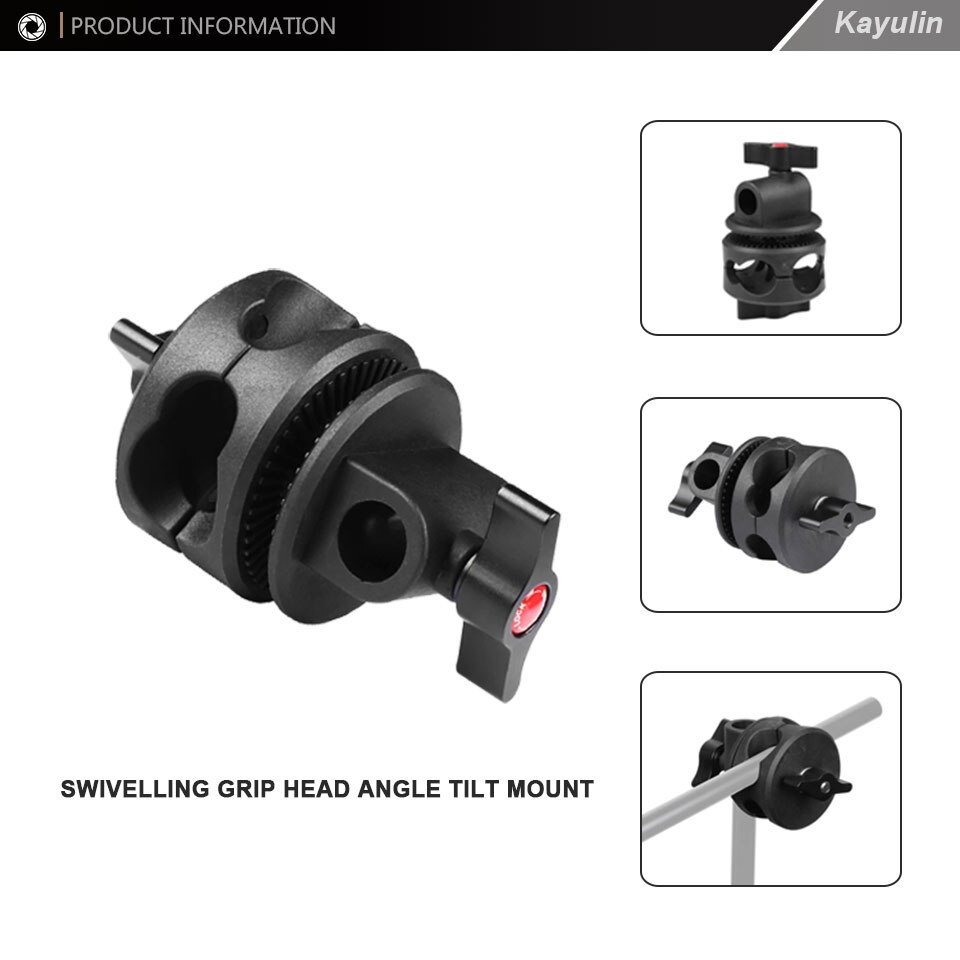 Kayulin schwenkbare grip kopf winkel tilt mount-rad clamp connector bracket Für Foto Studio Boom Arm Reflektor Halter Stehen