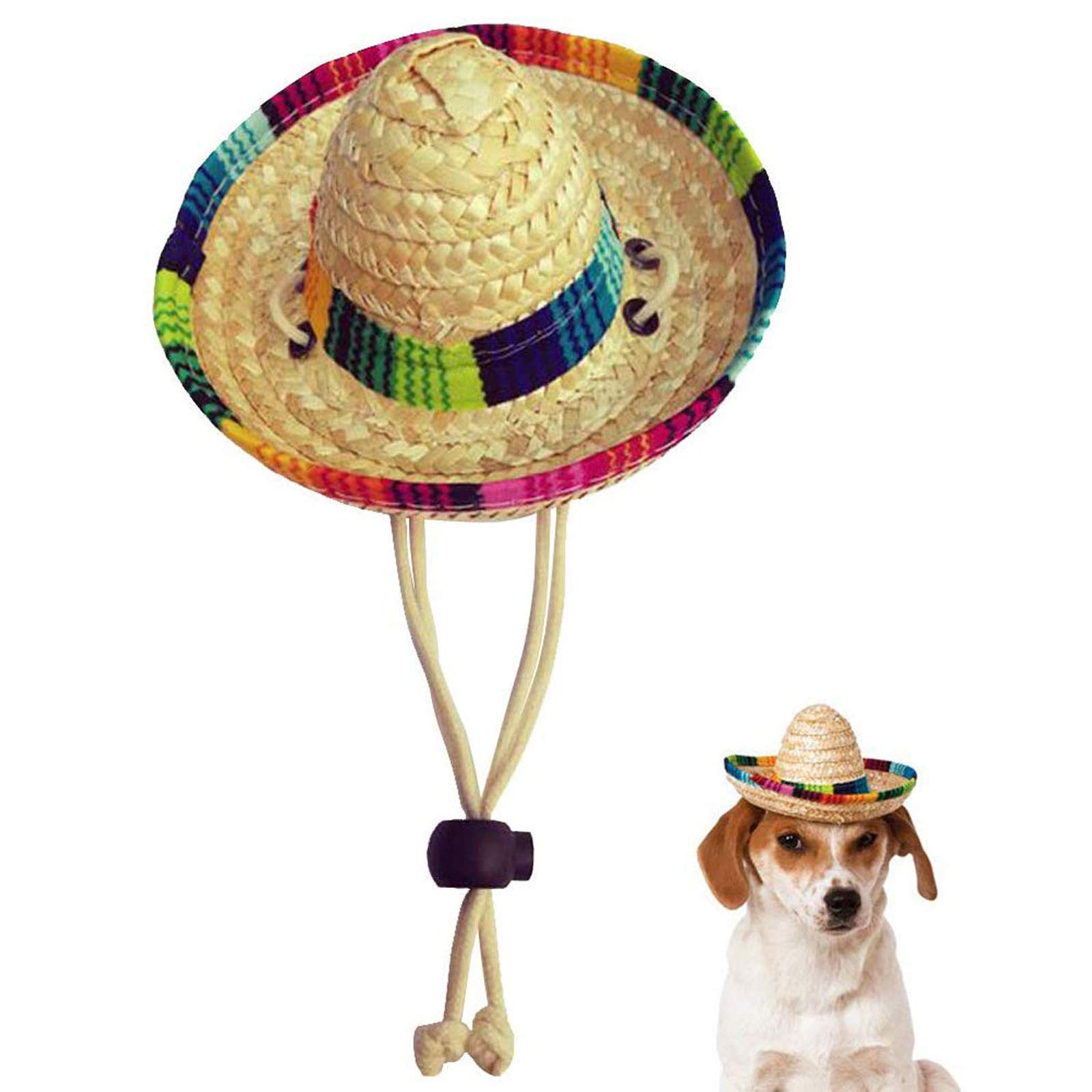 Dog Hat Mini Straw Sombrero Hats Mexican Hats Sombrero Party Hats for Small Pets Puppy Cat Chihuahua French Bulldog